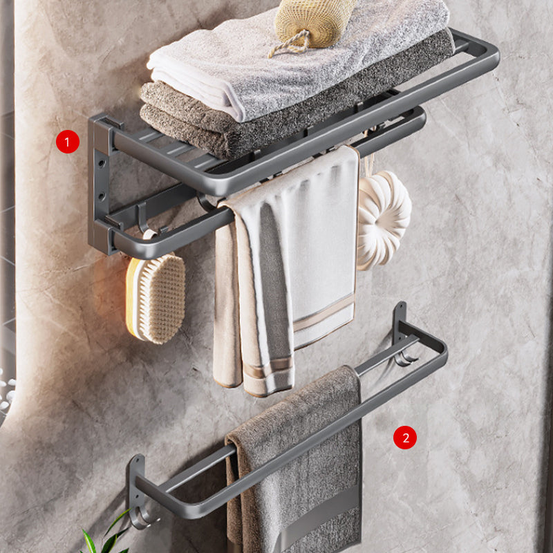 Modern Bathroom Accessories Hardware Set Grey Towel Bar Bath Shelf Bath Hardware Set