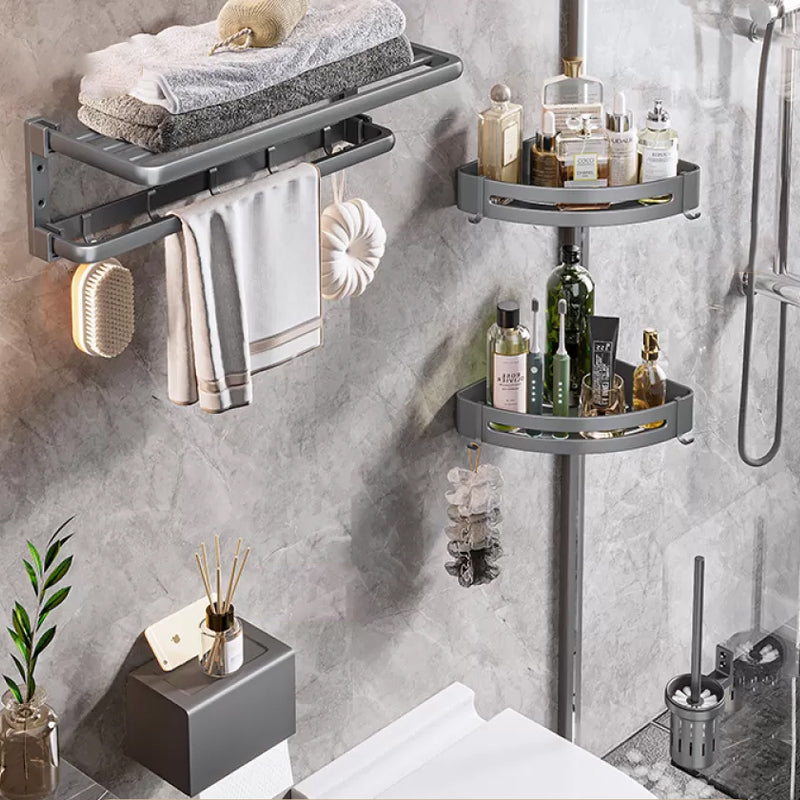 Modern Bathroom Accessories Hardware Set Grey Towel Bar Bath Shelf Bath Hardware Set