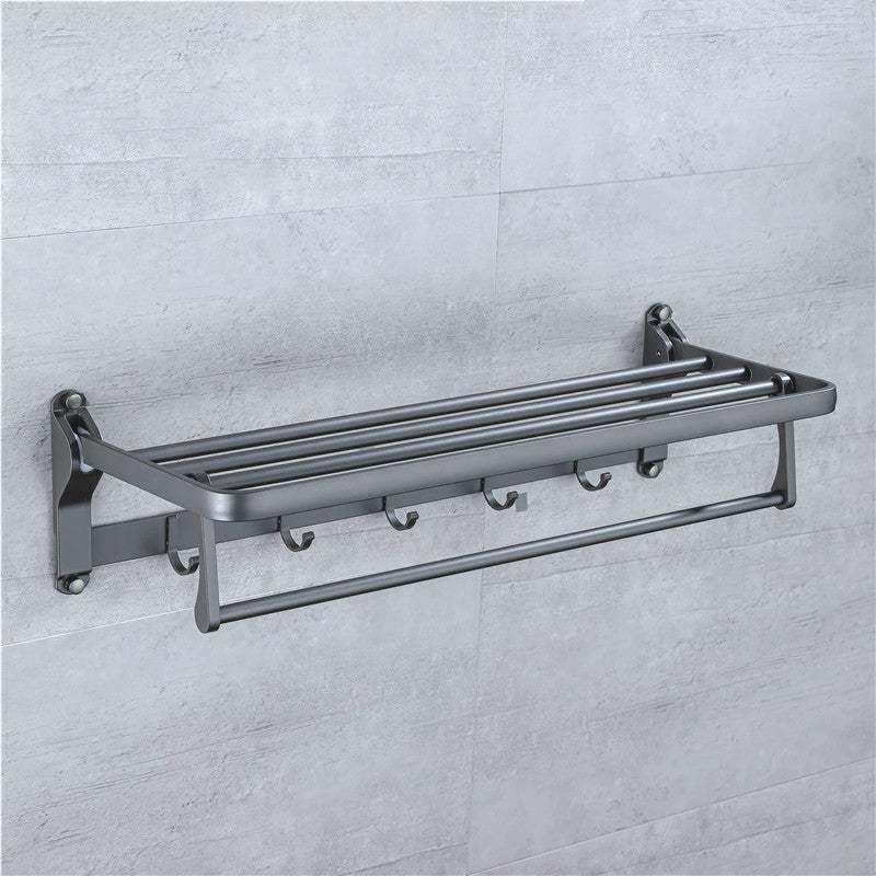 Matte Gray Bathroom Accessory Set Bath Shelf/Towel Bar & Paper Holder Included