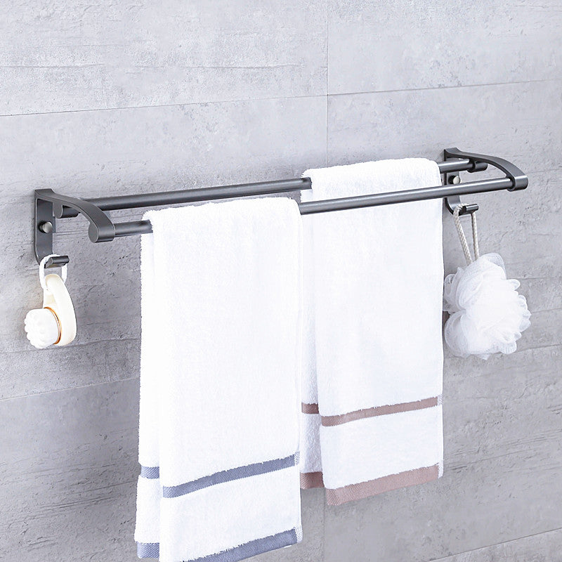 Matte Gray Bathroom Accessory Set Bath Shelf/Towel Bar & Paper Holder Included