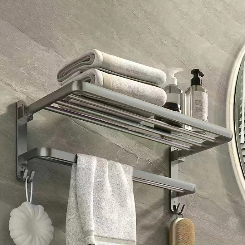 Matte Gray Bathroom Accessory Set Bath Shelf/Towel Bar & Paper Holder Included