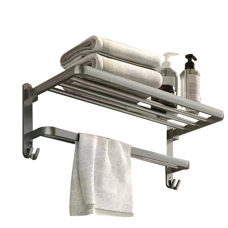 Matte Gray Bathroom Accessory Set Bath Shelf/Towel Bar & Paper Holder Included