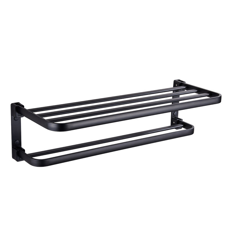 Modern Bathroom Accessory Set Matte Black/Gray Bath Shelf/Towel Bar & Paper Holder