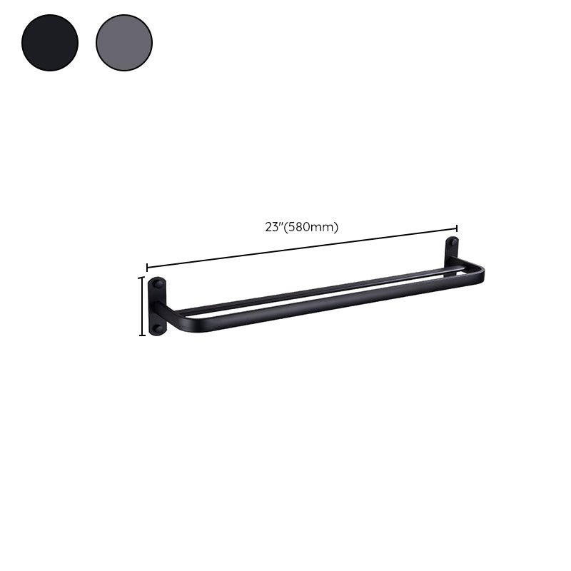 Modern Bathroom Accessory Set Matte Black/Gray Bath Shelf/Towel Bar & Paper Holder