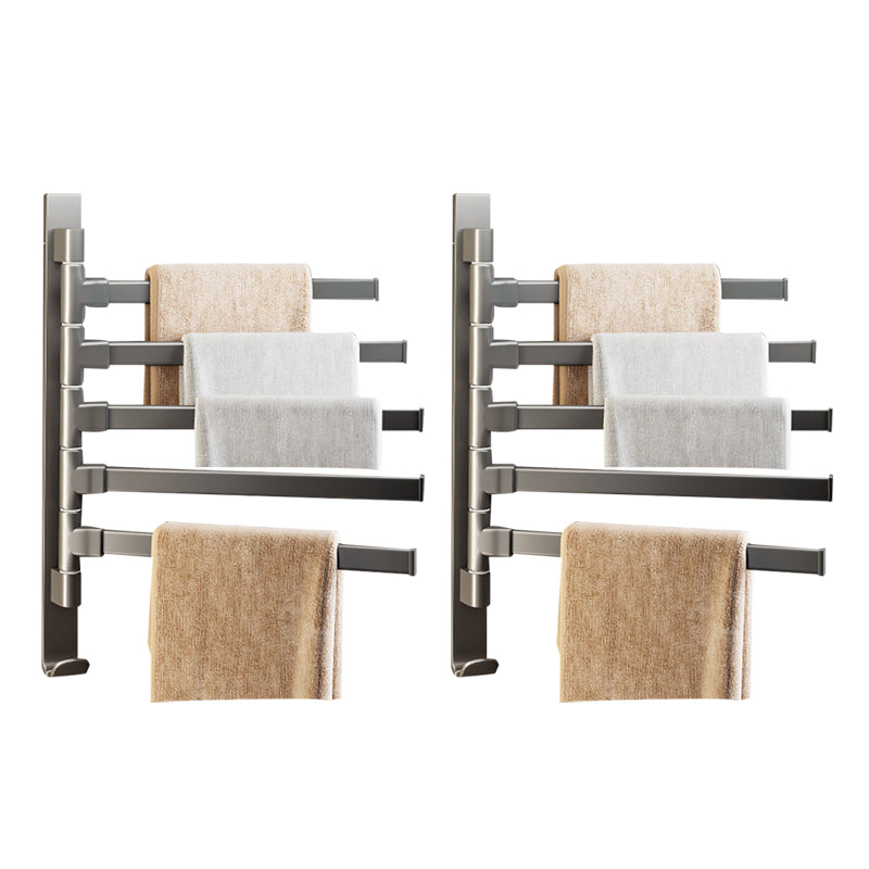 Contemporary Gray Bathroom Accessory Set  Aluminum Towel Bar