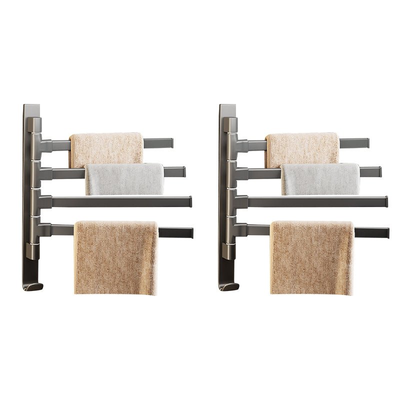 Contemporary Gray Bathroom Accessory Set  Aluminum Towel Bar