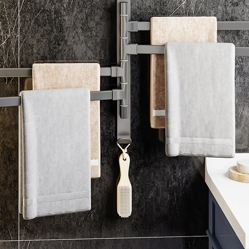 Contemporary Gray Bathroom Accessory Set  Aluminum Towel Bar