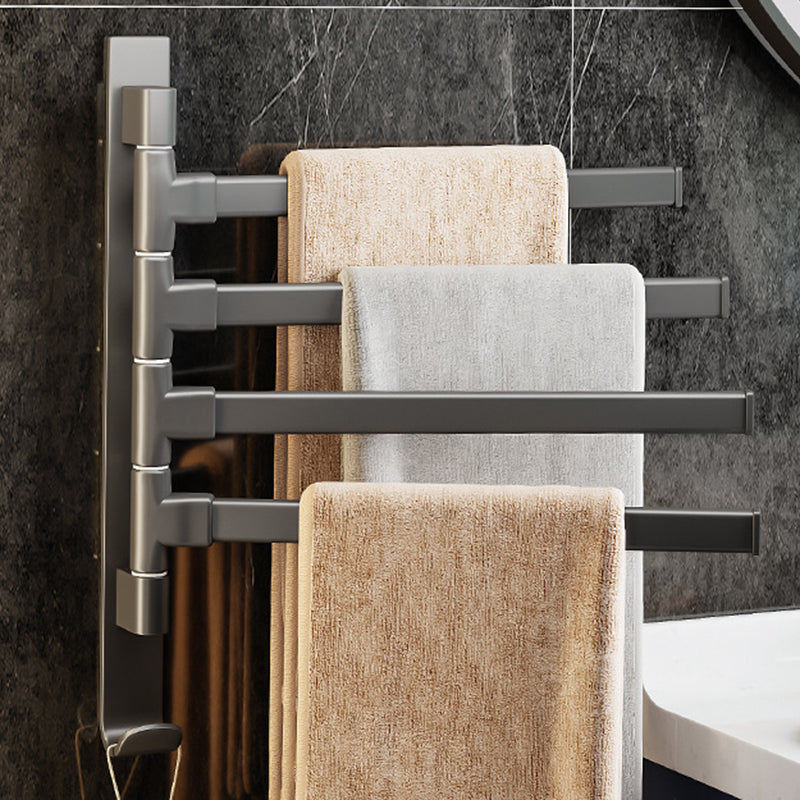 Contemporary Gray Bathroom Accessory Set  Aluminum Towel Bar