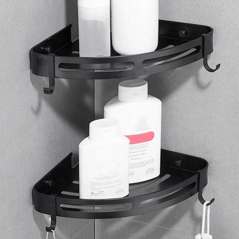 Modern Aluminum Bathroom Accessory Set Black/ Sliver Bath Shelf