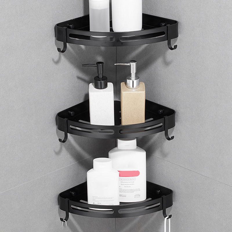 Modern Aluminum Bathroom Accessory Set Black/ Sliver Bath Shelf