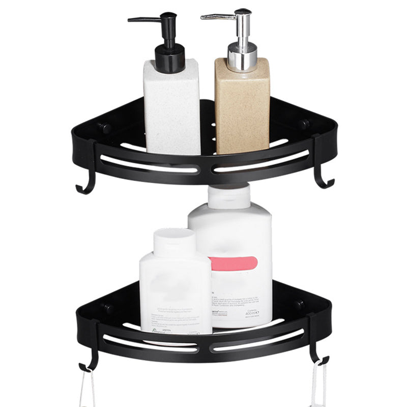 Modern Aluminum Bathroom Accessory Set Black/ Sliver Bath Shelf