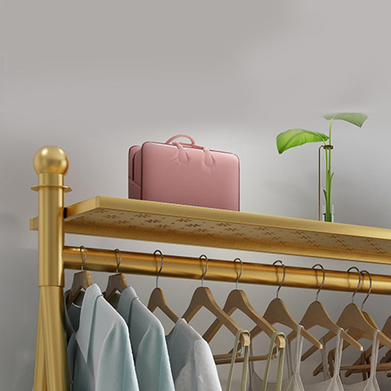 Glam Coat Rack Metal Frame Hanging Rail Coat Rack for Living Room