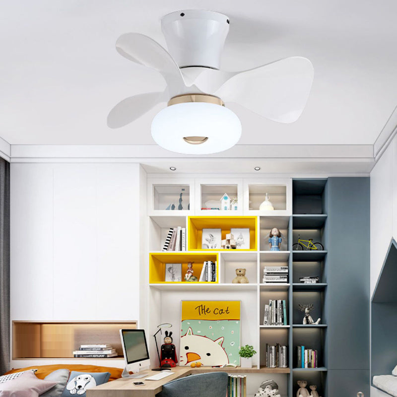 Nordic Style Ceiling Fan Lamp Colorful Circle Shape Ceiling Fan Light for Children's Room