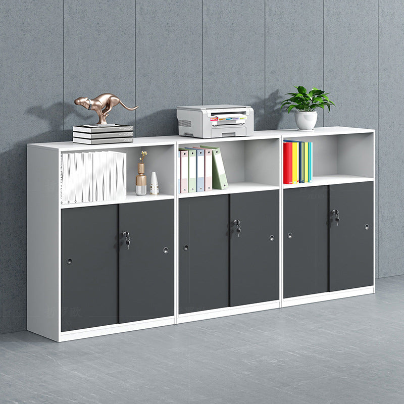 Industrial Style Vertical File Cabinet Wood Filing Cabinet with Locking Storage