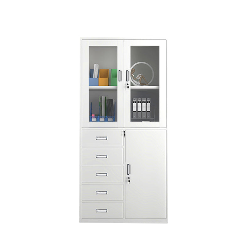 Modern Glass File Cabinet Solid Color Filing Cabinet for Home Office