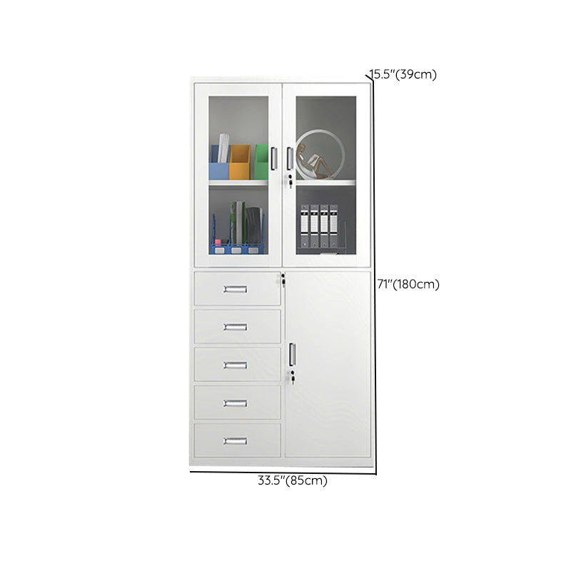 Modern Glass File Cabinet Solid Color Filing Cabinet for Home Office