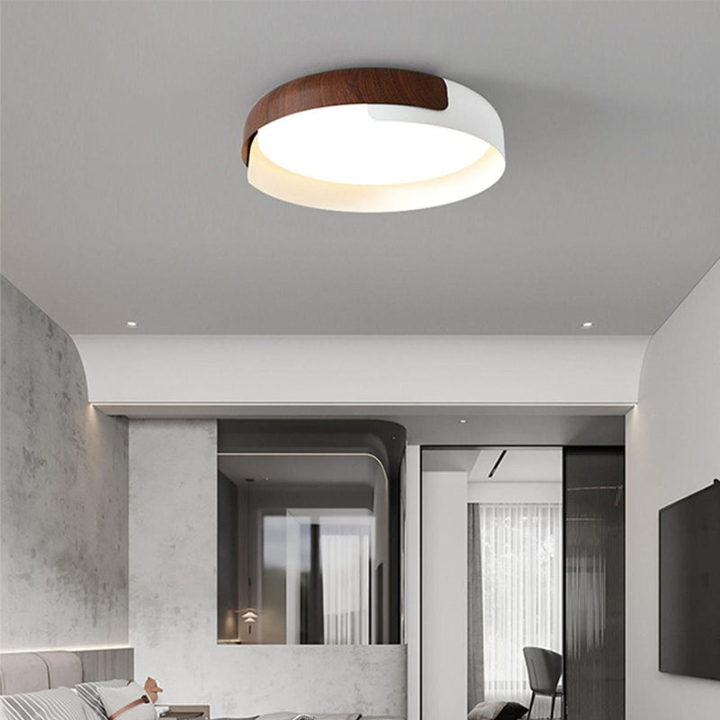 1-Light Contemporary Flush Mount Lighting LED Ceiling Light in Black/White