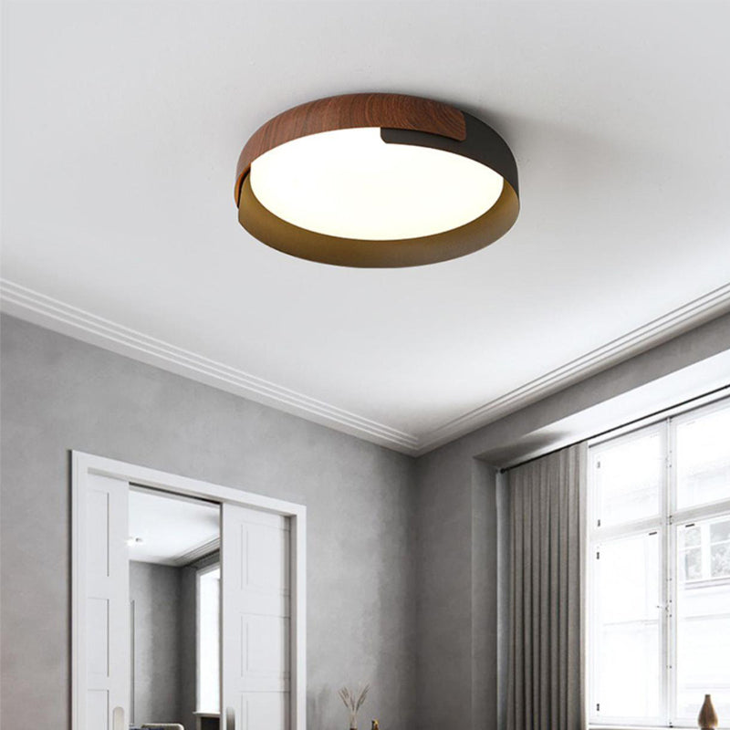 1-Light Contemporary Flush Mount Lighting LED Ceiling Light in Black/White