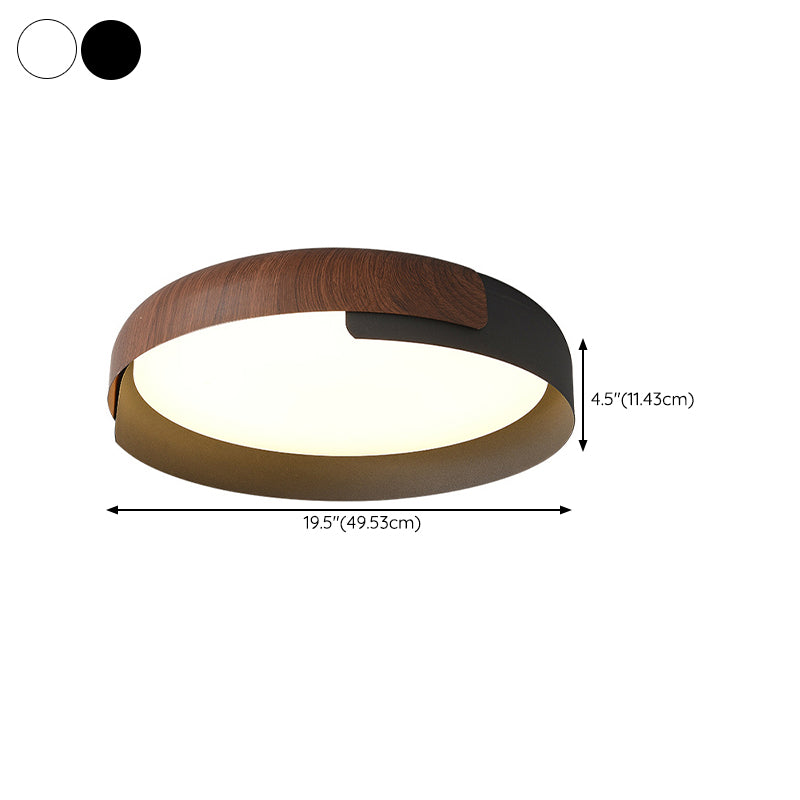 1-Light Contemporary Flush Mount Lighting LED Ceiling Light in Black/White