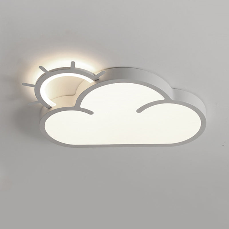 Single Modernism White Finish Flush Mount Lighting LED Unique Ceiling Light