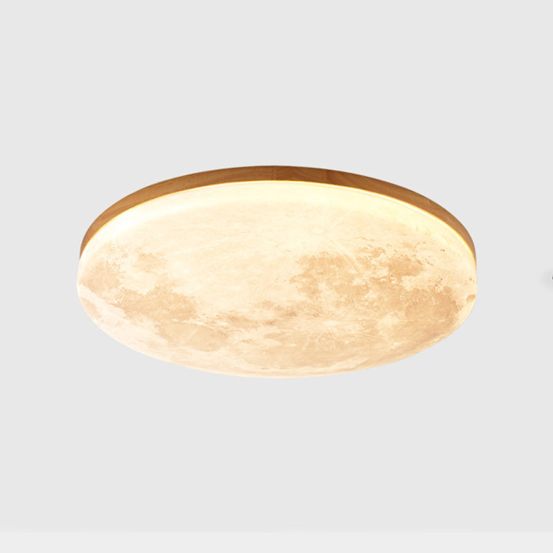 Japanese Style Wooden Ceiling Light Round Shape Ceiling Lamp for Living Room