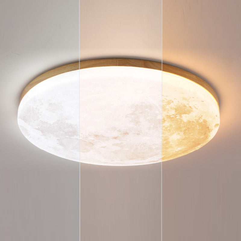 Japanese Style Wooden Ceiling Light Round Shape Ceiling Lamp for Living Room