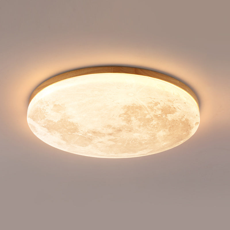 Japanese Style Wooden Ceiling Light Round Shape Ceiling Lamp for Living Room