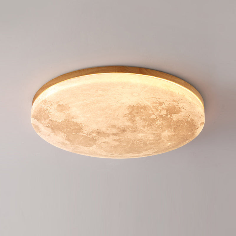 Japanese Style Wooden Ceiling Light Round Shape Ceiling Lamp for Living Room