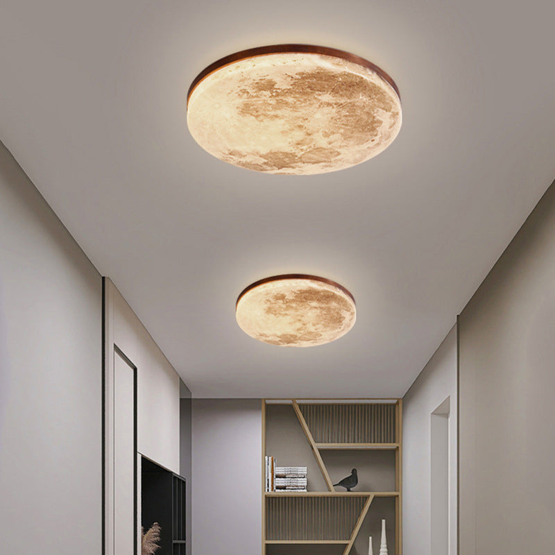 Japanese Style Wooden Ceiling Light Round Shape Ceiling Lamp for Living Room