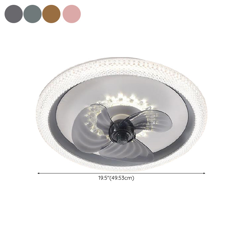 3-Blade Modernism Ceiling Fan Polish Finish LED Fan with Light for Home