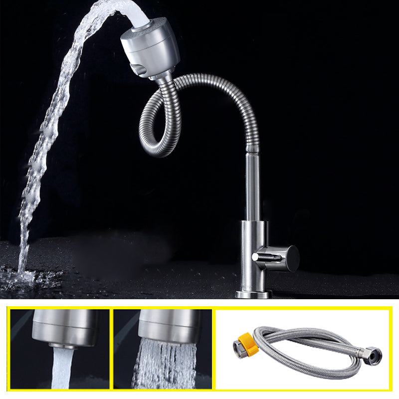 Modern Pot Filler 304 Stainless Steel Pre-rinse Spring Spout Kitchen Sink Faucet