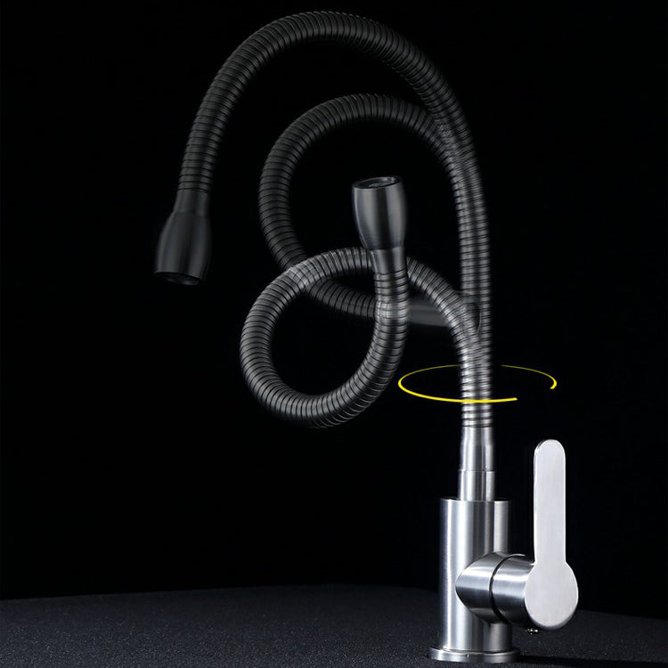 Modern Pot Filler 304 Stainless Steel Pre-rinse Spring Spout Kitchen Sink Faucet