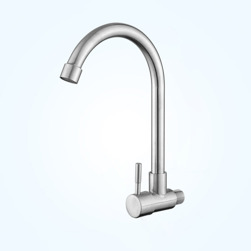 Contemporary Single Handle Kitchen Faucet Pull-down  Wall-mounted Faucet in Chrome