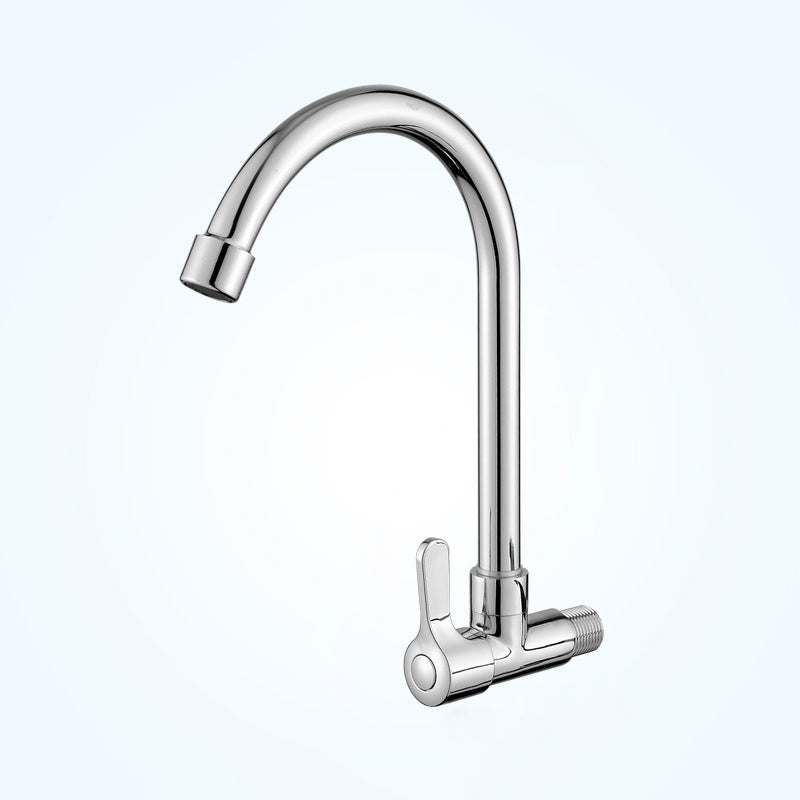 Contemporary Single Handle Kitchen Faucet Pull-down  Wall-mounted Faucet in Chrome