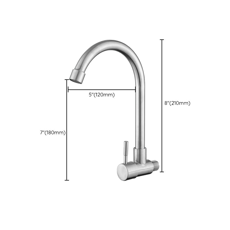 Contemporary Single Handle Kitchen Faucet Pull-down  Wall-mounted Faucet in Chrome