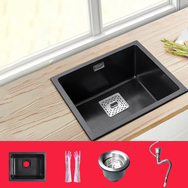 Black Undermount Kitchen Sink Single Bowl Quartz Sink with Faucet