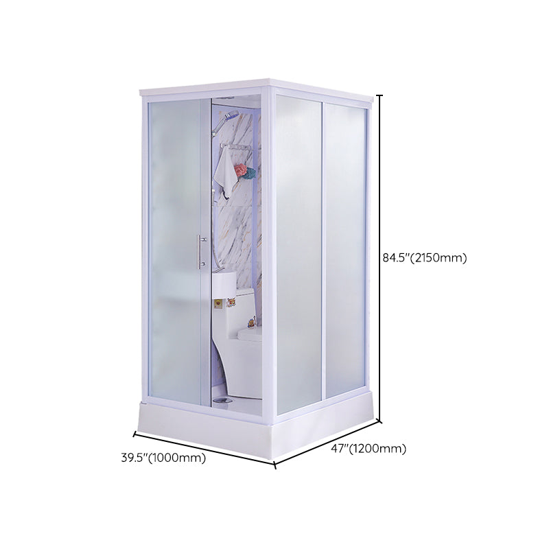 Modern Frosted Shower Stall Rectangle Tempered Shower Stall for Bathroom