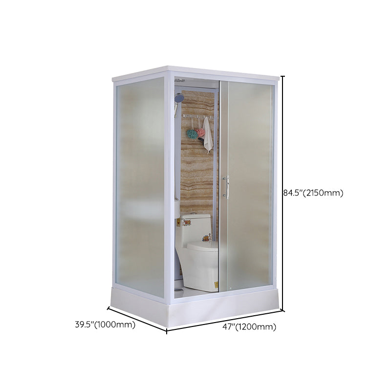 Modern Frosted Shower Stall Rectangle Tempered Shower Stall for Bathroom