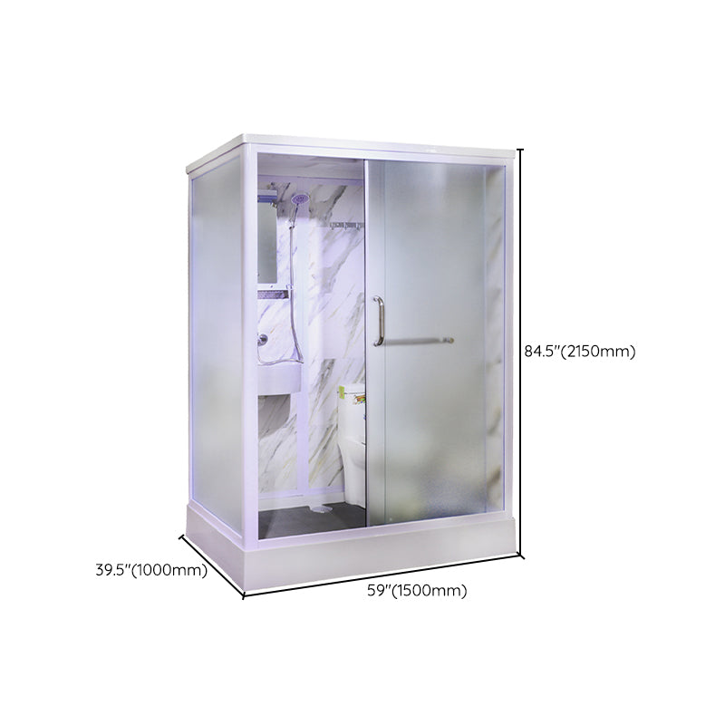 Modern Frosted Shower Stall Rectangle Tempered Shower Stall for Bathroom