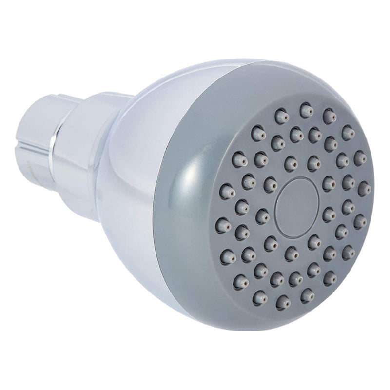 Silver Round Showerhead Standard Spray Pattern Wall-Mount Showerhead