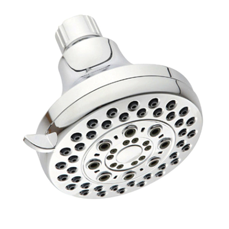 Silver Dual Shower Head Round Rain Fall Wall-Mount Showerhead