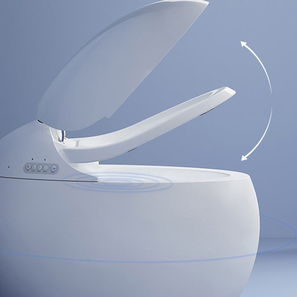 Round One-Piece Smart Toilet Bidet White All-In-One Toilet Bidet