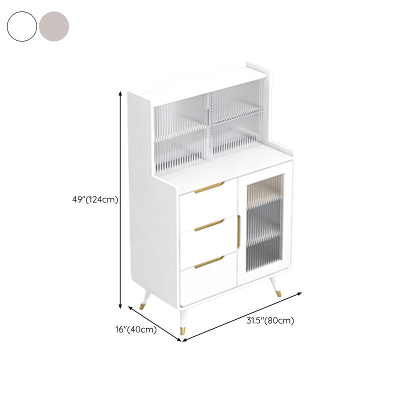 Glam Style Side Board Stone Dining Buffet with Cabinets and Drawers