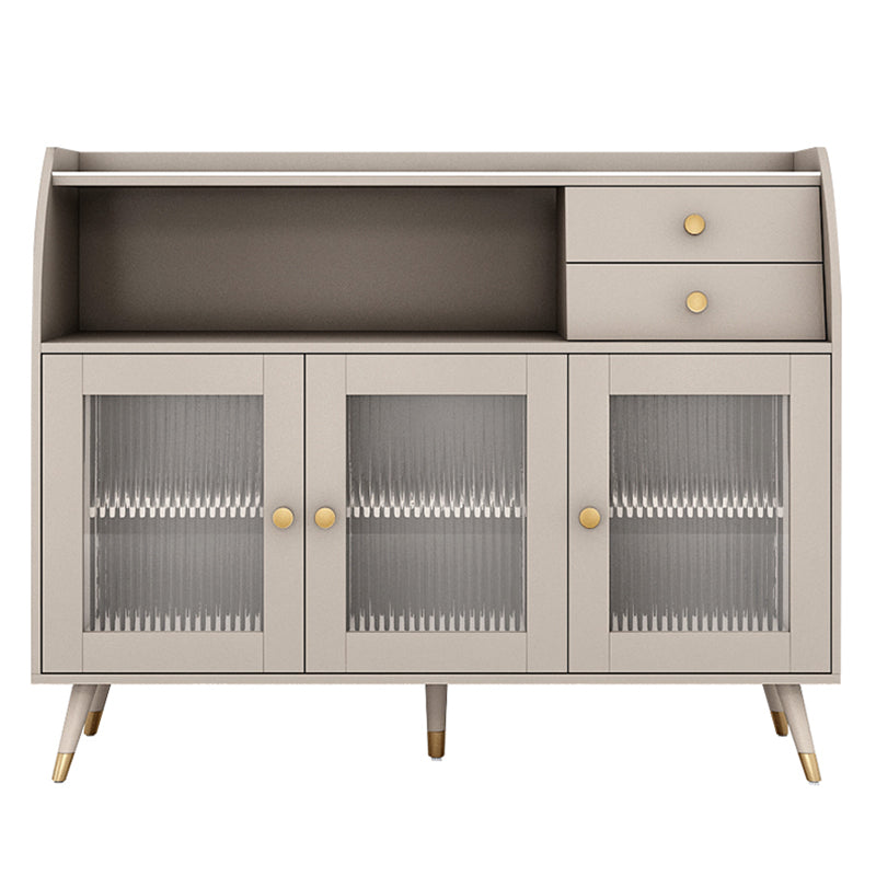 Glam Style Buffet Table Wood Side Board with Cabinets and Drawers