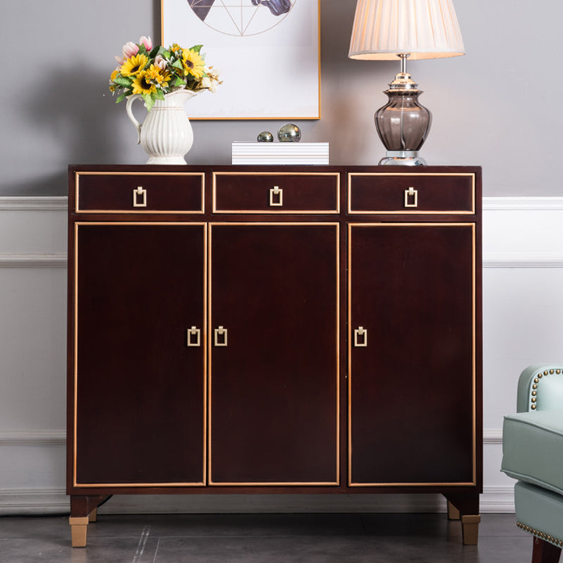 Modern Style Buffet Table Solid Wood Side Board with Cabinets and Drawers