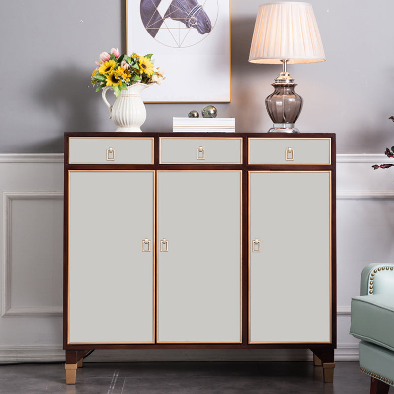 Modern Style Buffet Table Solid Wood Side Board with Cabinets and Drawers