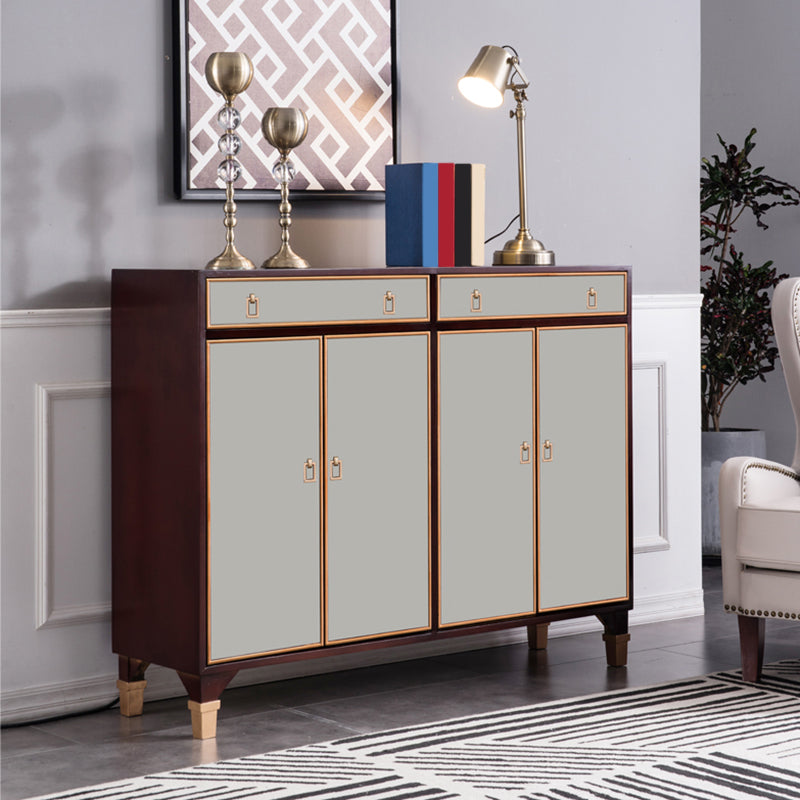 Modern Style Buffet Table Solid Wood Side Board with Cabinets and Drawers