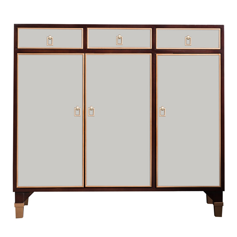 Modern Style Buffet Table Solid Wood Side Board with Cabinets and Drawers