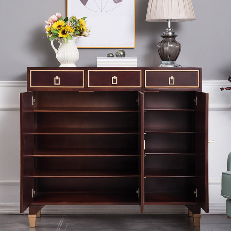 Modern Style Buffet Table Solid Wood Side Board with Cabinets and Drawers