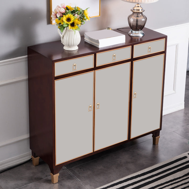 Modern Style Buffet Table Solid Wood Side Board with Cabinets and Drawers